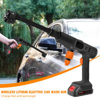 30bar Hidrolimpiadora Inalámbrica Portátil para Coche y Jardín, con Pistola 6en1, Espumador, 5m Manguera, 2xBaterías 1300mAh, para batería Makita de 18V - details 0