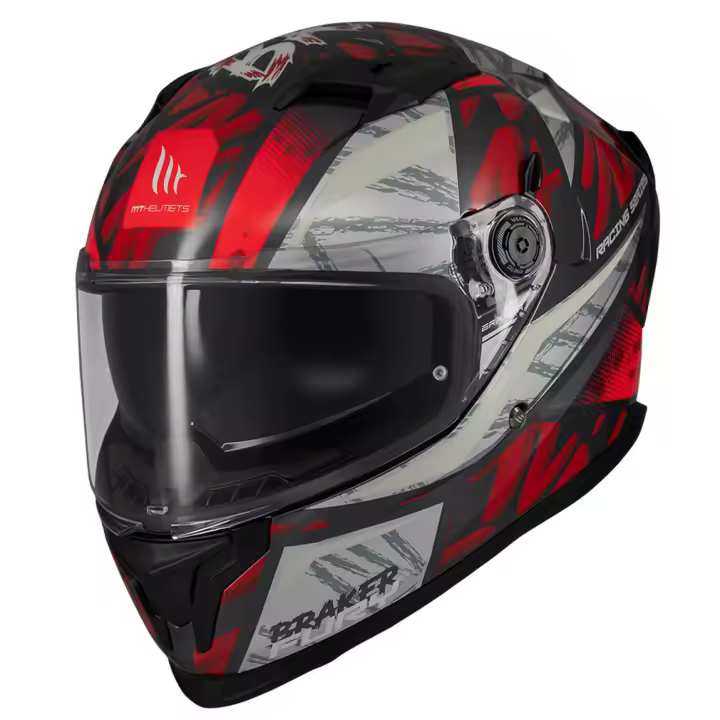 Casco de Moto Integral MT Helmets Braker SV Fury Rojo Brillo - 1