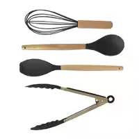 Set de Utensilios de Cocina de Silicona y Madera 19 piezas Home Cuchillos Tabla de Cortar Organizador de Cocina Pelador - details 3