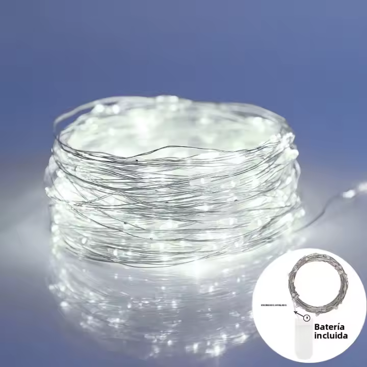 Guirnalda De Luces LED Blanca Para Navidad Y Fiestas Decoración De Año Nuevo Batería Operada Adornos Para Bodas Y Fiesta En El Salón - 1