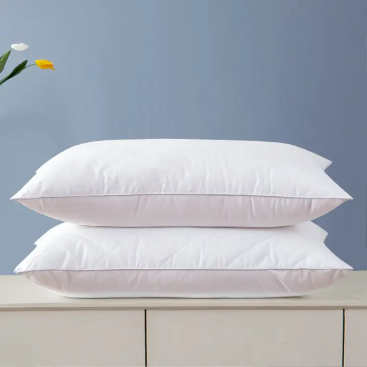 Fundas de Plumas de Ganso y Poliéster, 2 Unidades 50X75cm, Funda de Algodón, Antiácoches Hipoalergénico, Natural, Medio Apoyo - 1