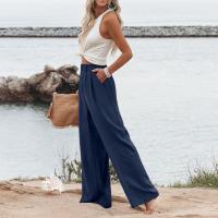Pantalones Anchos Para Mujer Cintura Alta Elástica Trasera Negocios Casual Largo Pantalones Regulares De Pierna Recta Para Otoño/Invierno - details 33