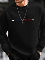 Suéter De Punto Para Hombre Con Estampado De París Y Forro De Poliéster Casual Invernal Cálido Con Mangas Largas Y Cuello Redondo Talla Grande - details 4
