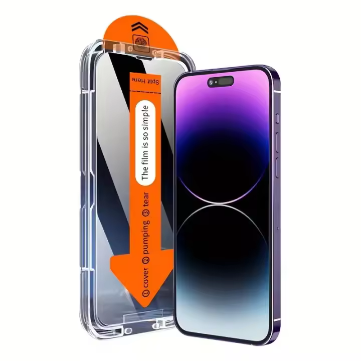 Protector De Pantalla Privacidad Vidrio Templado Para iPhone 15 14 13 12 11 pro Max plus Instalación Libre De Polvo Anti-Spy Protector Anti-Reflectante Anti-Resbaladizo Para Apple - 1