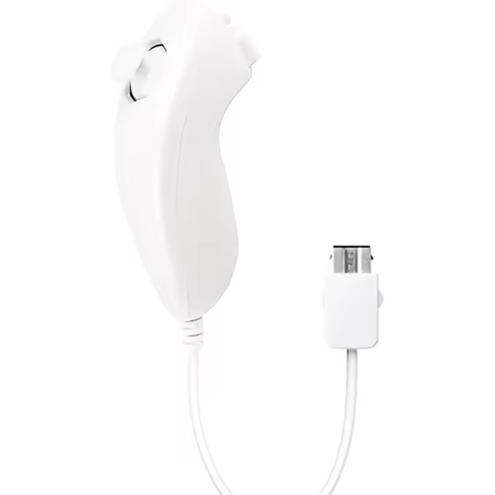 Mando Nunchuck para Wii, color blanco, 1 unidad - 1
