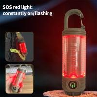 Mini interior LED recargable para camping, Luz portátil para exteriores con carro, Luz Blanca Cálida y luz roja, Modos 6, con flash de señalización - details 2