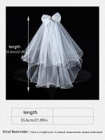 Velo De Novia Blanca Con Estilo Clásico Dos Capas De Tela Con Diamantes Largo Del Brazo Y Lazo Para Mujeres Vestido De Novia - details 1