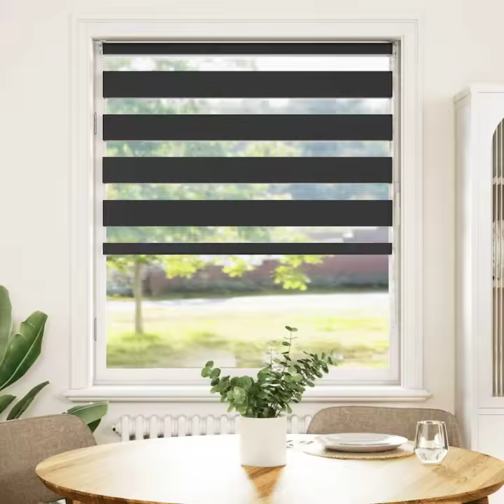 Estor cebra negro 100x100 cm tejido ancho 95,9 cm poliéster - 1