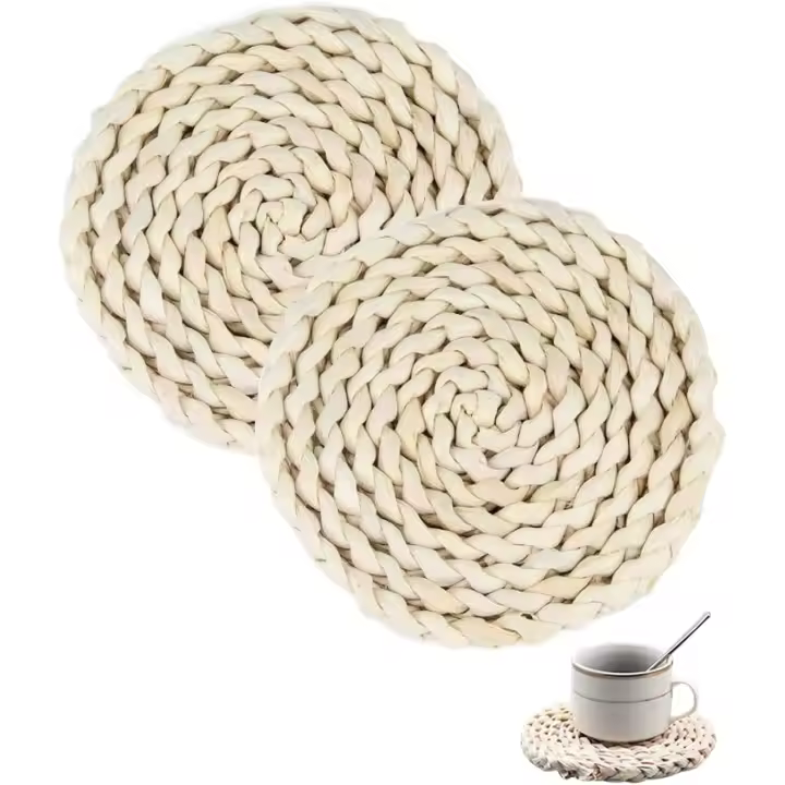C.A - Salvamanteles Redondos de Corcho, Resistentes al Calor y Antideslizantes, para Ollas, Sartenes, Platos - Pack de 2Uds - 1