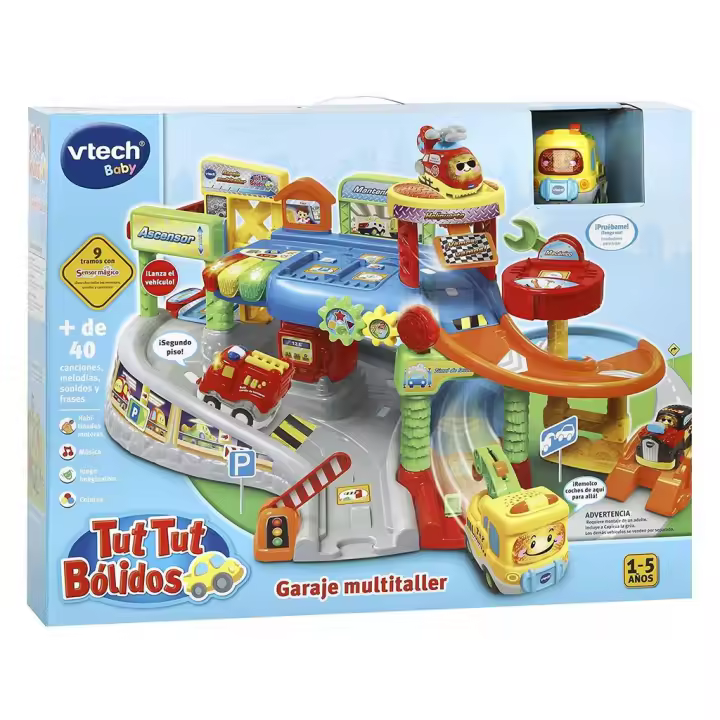 Tut Tut Bolidos Garaje Multitaller con Capicúa La Grúa Vtech 512722 - 1