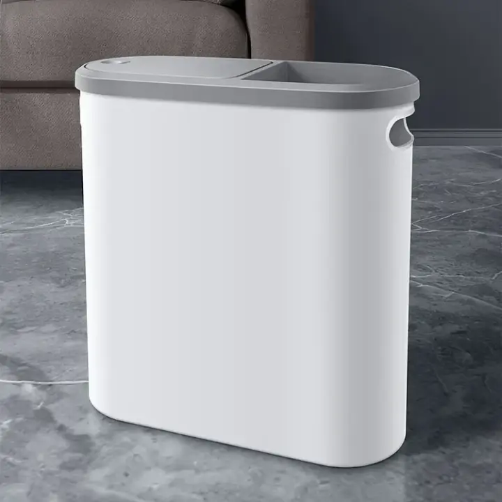 Bandeja De Basura LAVIE LIFE 10L Diseño Espacioso Creativo Para Cocina Y Baño Botella De Basura Con Botón Silencioso Material Plástico - 1