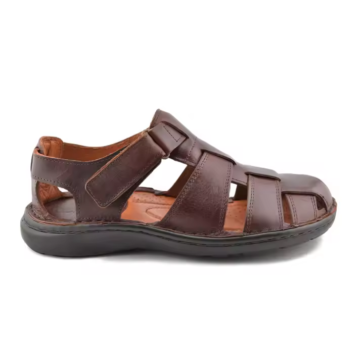 Sandalias de hombre marrones de piel by Innovation Piel Piel Piel rellena de gel - 1