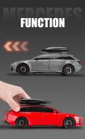 Coche De Juguete Audi RS6 1:24 Con Luz Y Sonido Vehículo De Carreras a Escala Puertas Abreables Regalo Para Niños Coleccionable Metal - details 7