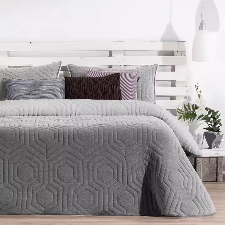 Manterol Outlet - Edredón quilt borreguillo panal. Tejido superior de jersey, y reverso de sherpa cálido, suave y mullido. - 1