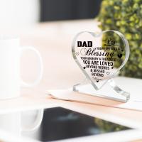 Regalo De Luto Por La Perdida De Padre Placa De Acrílico En Forma De Corazón Para Recuerdos De Papá Decoración De Figura De Miniaturas - details 1