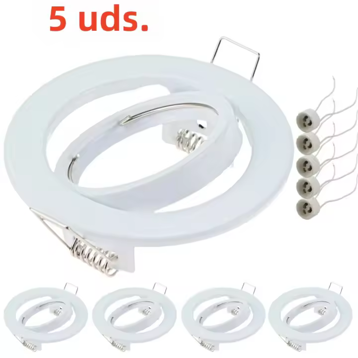 5pcs Lámpara LED De Fijación Recubierta Redonda Para Sala De Estar Comedor Estudio Dormitorio Con Base GU10 Luz Spot Montada - 1