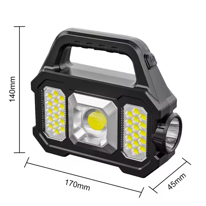 Linterna Recargable USB Impermeable Con 6 Niveles De Brillo COB/LED Torcha Portátil Luz De Camping Y Senderismo Solar Para El Hogar - 1