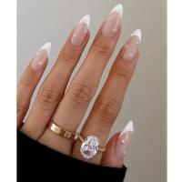 24Pcs Uñas Postizas Blancas En Gradiente Impermeables Presión En Uñas Falsas Cubiertas Completas Reutilizables Para Niñas Diseños Profesionales De Uñas Artísticas - details 2