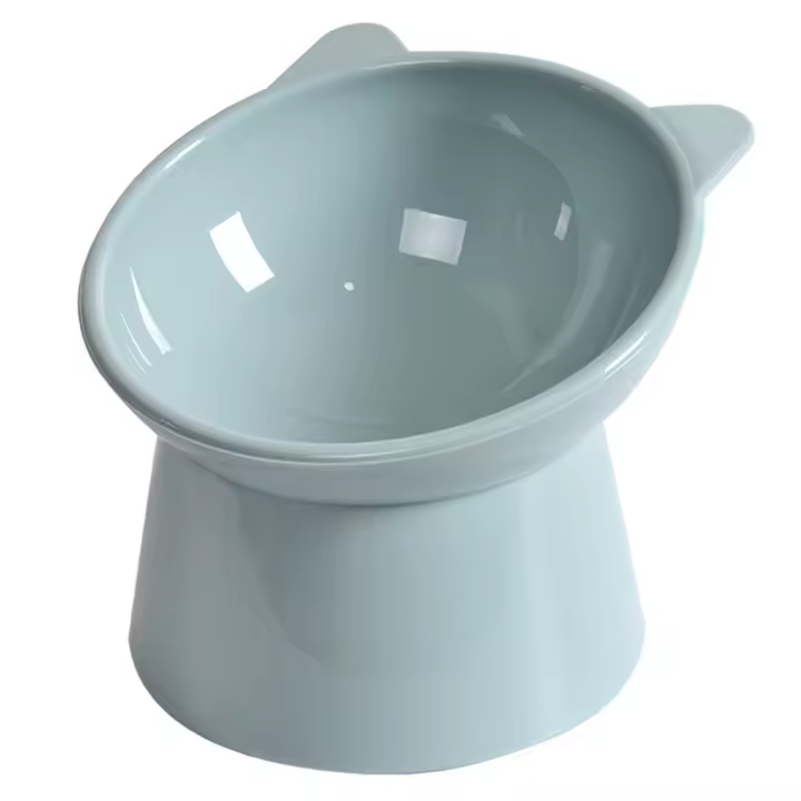 Tazón De Alimentos Para Gato Elevado Antideslizante Anti-Vómito Para Gatos Planos Tazón Inclinado De Alimento Y Agua Para Mascotas - 1