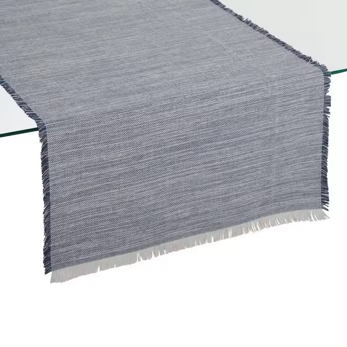 Ixia Regal, camino de Mesa Resistente para decoración (46 X 140 Cm) Algodón-poliéster - Azul-beige - 1