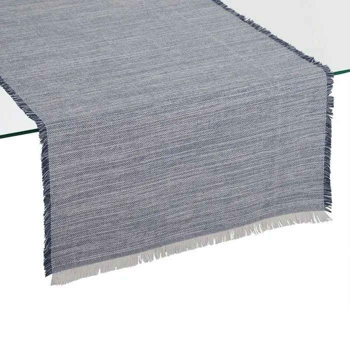 Ixia Regal, camino de Mesa Resistente para decoración (46 X 140 Cm) Algodón-poliéster - Azul-beige - 1