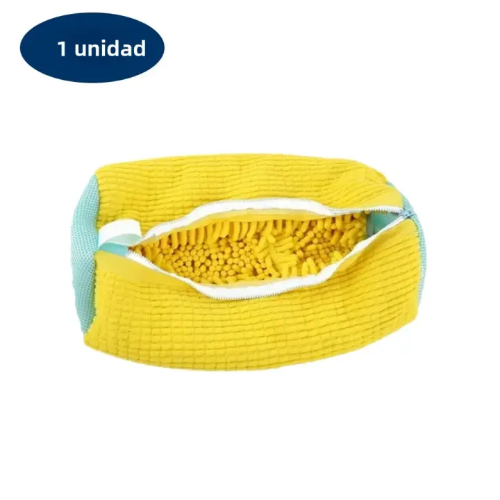 Bolsa De Lavar Zapatos Máquina De Lavar Ropa Lavadora Y Secadora Reutilizable Para Todos Los Tipos De Zapatos Tamaños Con Cierre De Cremallera Y Fibra Fluffy Padded Protección Para Zapatillas - 1