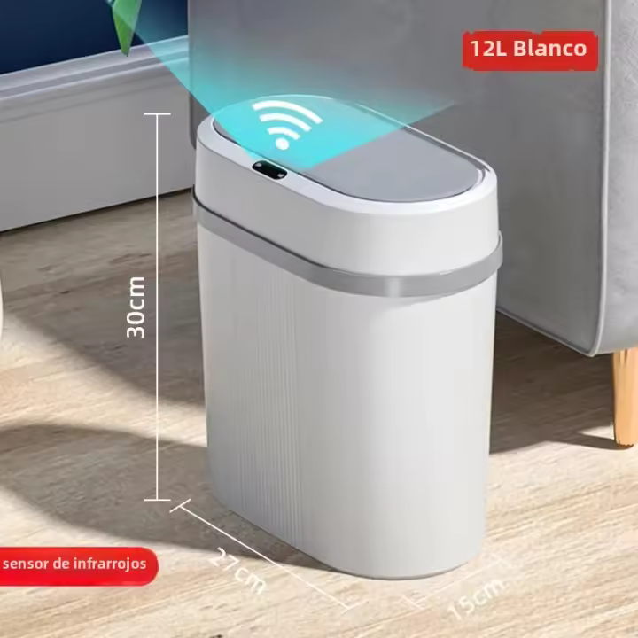 Basurero De Baño Con Sensor De Movimiento Touchless Automático Pequeño Y Impermeable Para Oficina Dormitorio Sala De Estar - 1