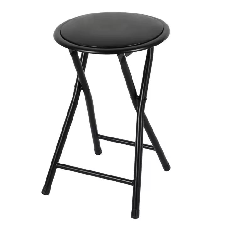 ARISE SHOP-Taburete plegable acolchado,Silla plegable portátil y ligera para Cocina, Comedor, Salón, Dormitorio,Color negro,30 x 30 x H 45 cm - 1