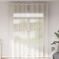 vidaXL Cortinas de gasa con ojales 2 uds en color Amarillo/Tuquesa/Rojo vino tinto y más | protección solar decorativa para ventanas hogar oficina dormitorio fácil de instalar - details 3