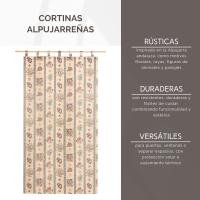 Lanovenanube - Cortina alpujarreña con trabillas FLORES Nº44 de 140x260 cm, Cortina de puerta exterior - details 2