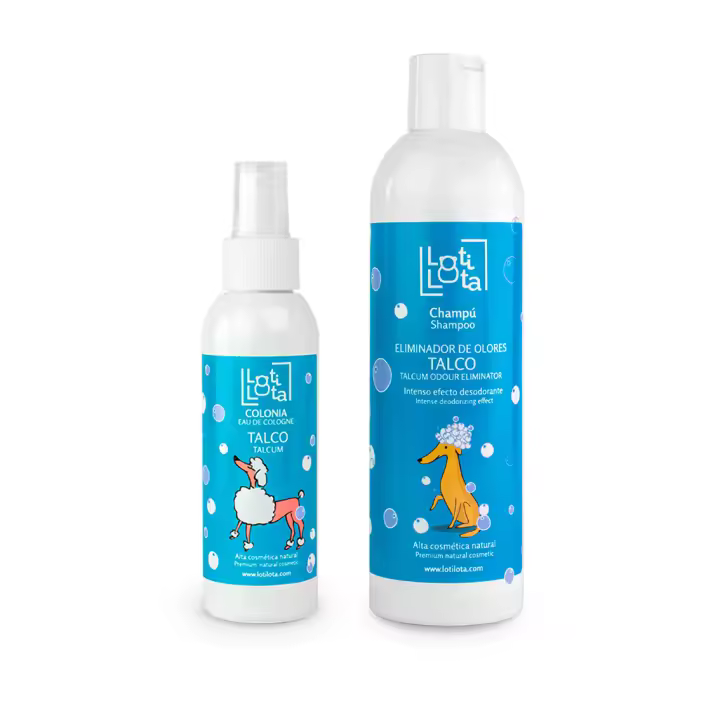 PACK CUIDADO BAÑO LOTI LOTA, para perro, colonia talco + champú talco - 1