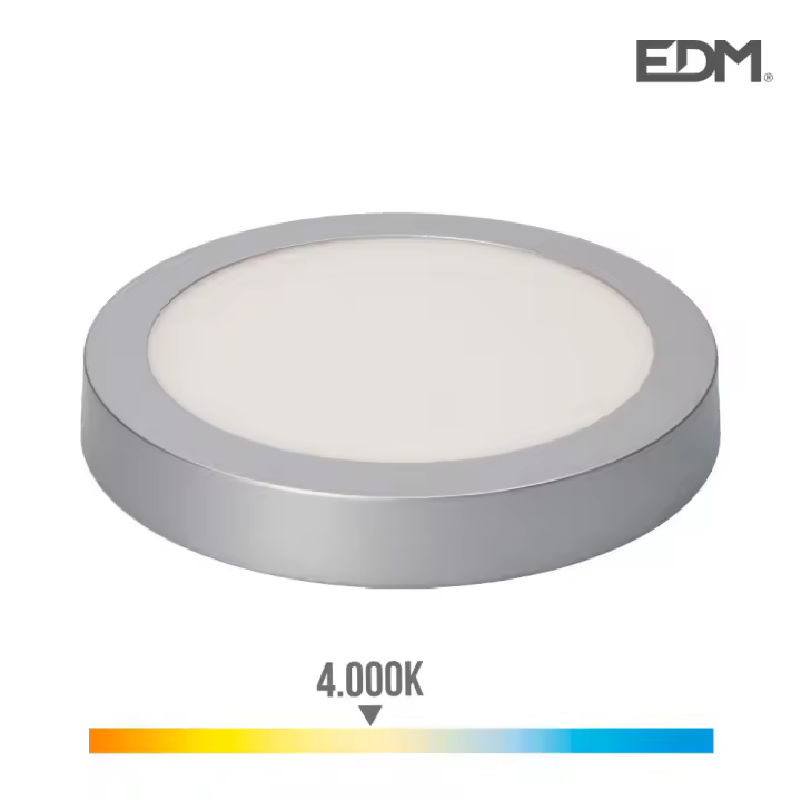 EDP 31592 Downlight Superficie Redondo Led Marco Cromo, 20W Luz 4,000K, 20 W, Normal - 1