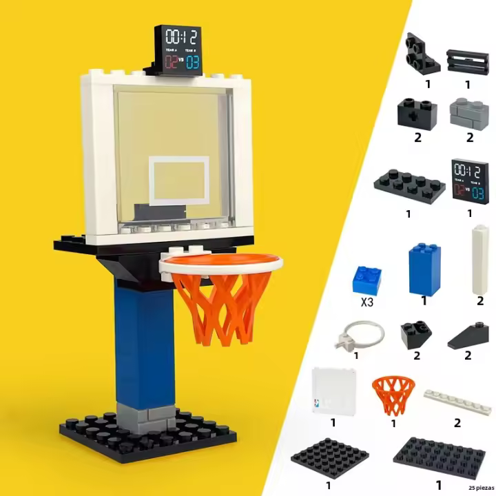Bloques De Construcción De Basquetbol Para Escenario Campo De Juego Campus Cage Deportes KOBES Reunión Field Street Comunidad Modelo De Edificios Y Pabellones - 1