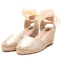 Alpargata Cuña Esparto Mujer Xti 143841 Oro 106295  MARCAS MUJER Xti Zapatillas cuña-plataforma Zapatos cuña - details 3