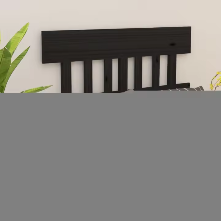 Cabecero de cama madera maciza de pino negro 123,5x3x81 cm - 1