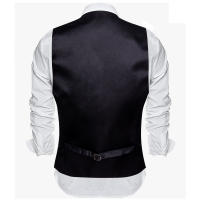 Chaleco De Seda Para Hombre En 20 Colores S-5XL Estilo Formal Sin Mangas Cuello Redondo Ajustado Para Todas Las Estaciones - details 8