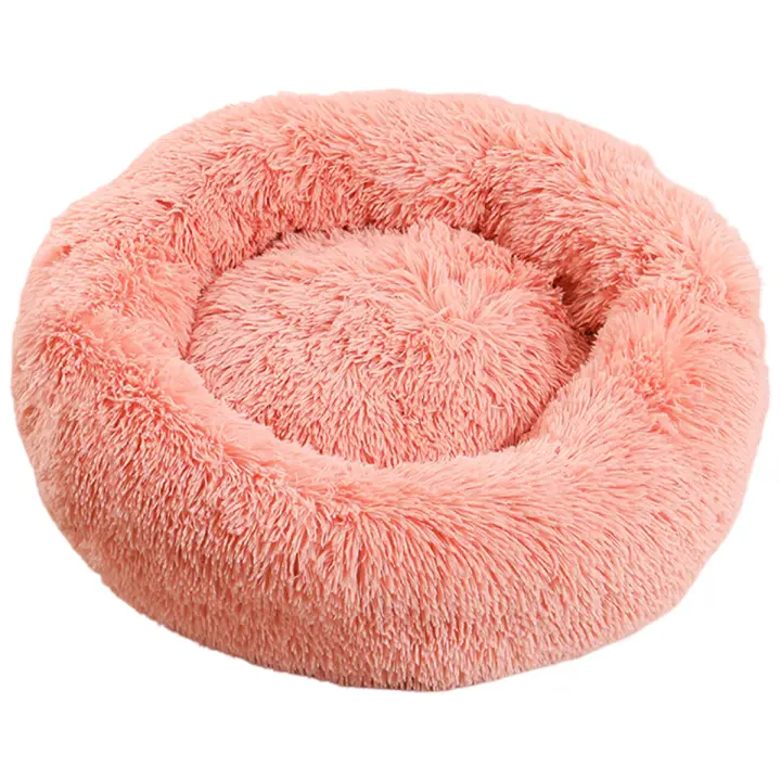 Cama para Perros, Cama Redonda en forma de donut, Sofá, Juguete central extraíble y lavable, suave tejido de Felpa. - 1