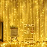 Luces De Cadena LED Para Cortinas 3x3/2/1m Luz Cálida Control Remoto Decoración De Navidad Boda Y Hogar Guirnalda Farolillos - details 5