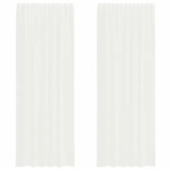 Cortinas de gasa con bolsillos para varillas 2 uds. blanco - 1