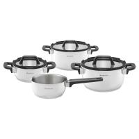 Ambition Batería de Cocina Antiadherente de Acero Inoxidable | 7 Piezas, 3 Ollas con 3 Tapas de Vidrio Templado con escurridor y 1 cacerola Juego de ollas para Todas las Cocinas, Incluso Inducción | Apto para el horno - details 1