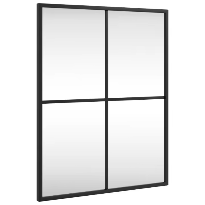 Espejo de pared rectangular de Hierro Negro 40x50 cm, Espejo de maquillaje - 1