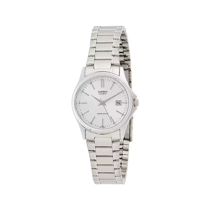 Reloj Casio señora LTP-1183A-7A correa metálica esfera plateada con calendario LTP1183A7A - 1