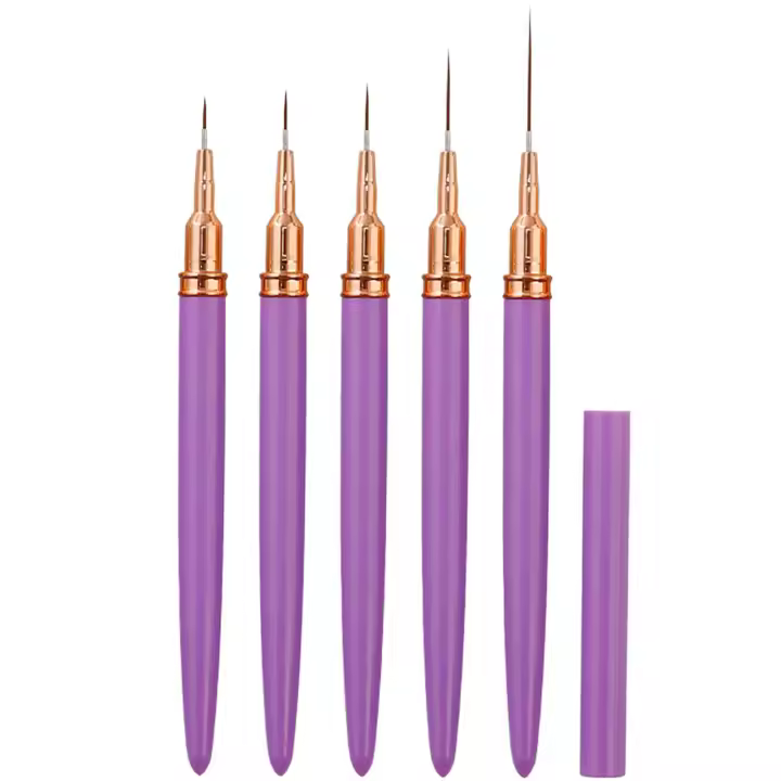 YIKOOLIN Set De 5 Pinceles Para Arte De Uñas Con Liner UV Gel Kit De Pinceles Para Dibujar Líneas Francesas Y Pintar Flores Herramienta De Manicura - 1