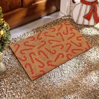 Alfombra Navideña Con Diseño De Navidad Y Flores Alfombra De Puerta Con Luces De Árbol Y Ciervo Para Exterior Antideslizante Tejida a Mano Material Acrílico Adultos - details 7