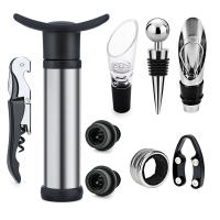 Tapa De Vino Con Bomba De Vacío Preservador De Bebidas De Silicona Negro Ecológico Aerator Para Botellas De Vino - details 10