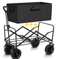 Carro de Mano Plegable, carro de camping, Carrito de Playa y Transporte para Jardín Casa Almacén 4 Ruedas, todoterreno - details 1