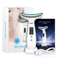 CkeyiN Máquina De Levantamiento Facial Y Cuello Masajeador Fototerapia Instrumento De Masaje Ocular Vibración Antirrugas Eliminador De Doble Mentón - details 27