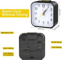 Reloj Despertador Analógico, Reloj Mesita de Noche with Luz Nocturna Función de Repetición, Silencioso Pilas Alarm Clock, Despertadores Muy Ruidoso Pequeño de Viajes, Reloj Sobremesa - details 0