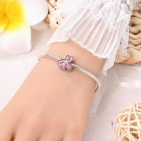 925 Plata Esterlina Romántica Rosa 26 Letras DIY Encantos Bolas Adecuadas Para Pulseras Pandora Joyería Fina Regalo De Cumpleaños - details 15