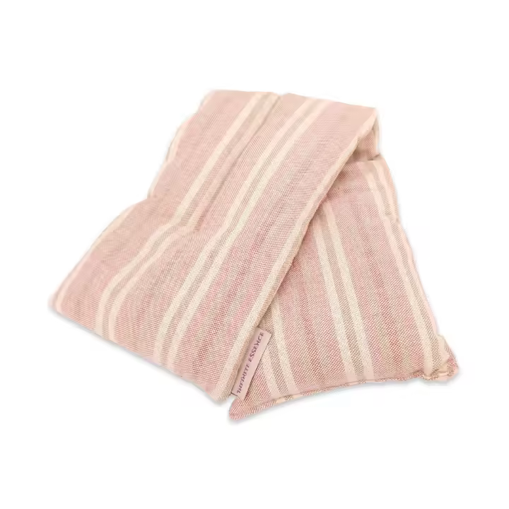 LAMARE Saco Térmico de Semillas de Trigo y Lavanda 48 x 15 cm - Funda 100% Algodón – Terapias en Frío y Calor (Rayas Horizontal Rosa) - 1